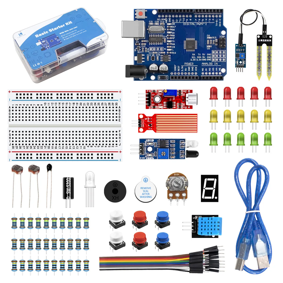 LAFVIN Basic Starter Kit für Arduino Uno Set R3 DIY Kit R3 Board/Breadboard Electronic