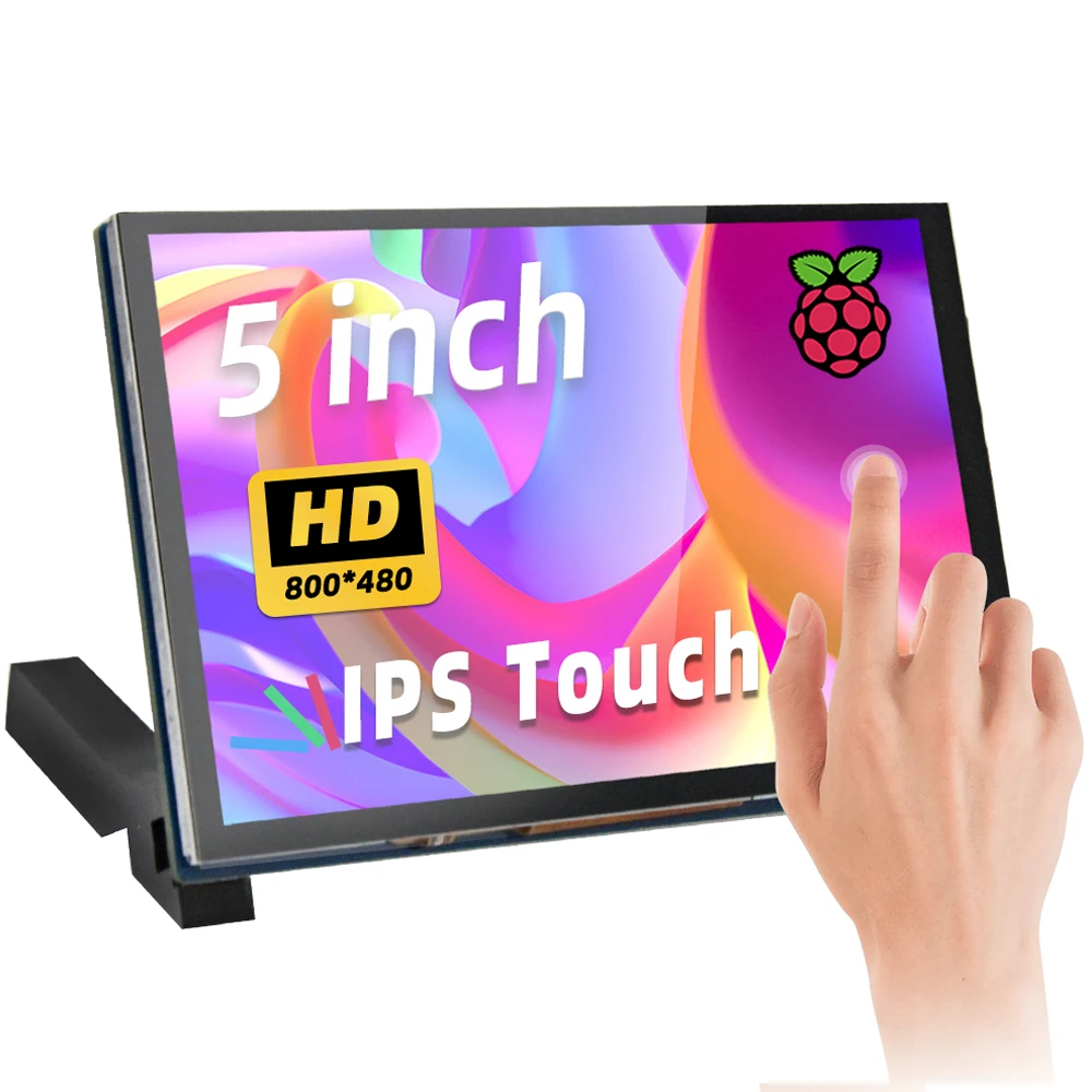 Raspberry Pi 5/4B/3B+/3B/3A+/2B/B+ 5-Punkt-DSI-Touchscreen, treiberfrei, 4,3/5/7 Zoll, 800 x 480 LCD-Display