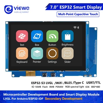 Esp32 s3 entwicklungs karte dual core lvgl 7 zoll 800*480 hmi 16m flash ardu-ino wifi & bles smart display