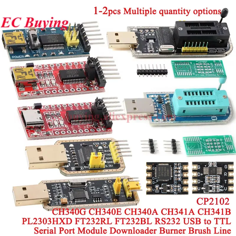 USB zu TTL Seriell Conversion Board Modul 232 FT232RL FT232BL CH340A CH340E CH340G PL2303HXD Downloader