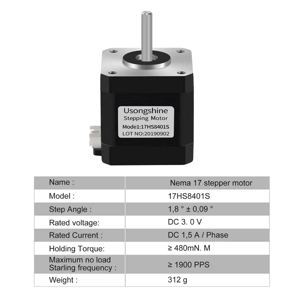 Nema17 Schrittmotor 48mm 42 Motor Nema 17 Motor 42BYGH 1,7A (5 Stück) – Bild 4