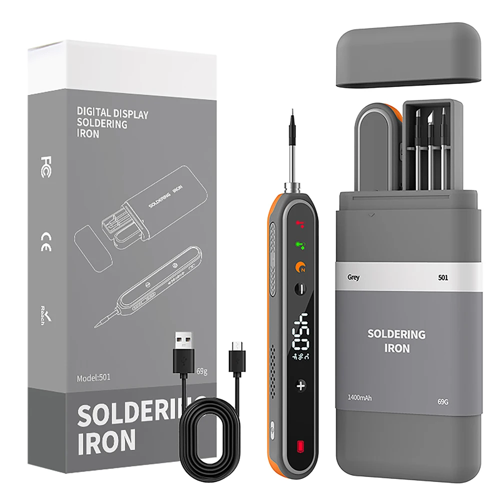 8-15 W USB Digitaler Smart-Lötkolben, kabelloses, temperaturverstellbares Mini-Lötkolben-Set, Typ-C-Anschluss