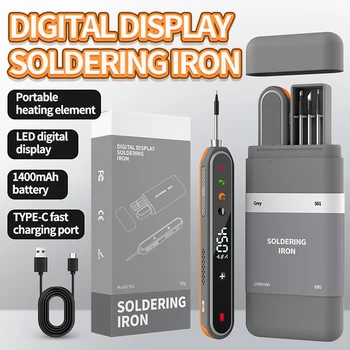 8-15 W USB Digitaler Smart-Lötkolben, kabelloses, temperaturverstellbares Mini-Lötkolben-Set, Typ-C-Anschluss