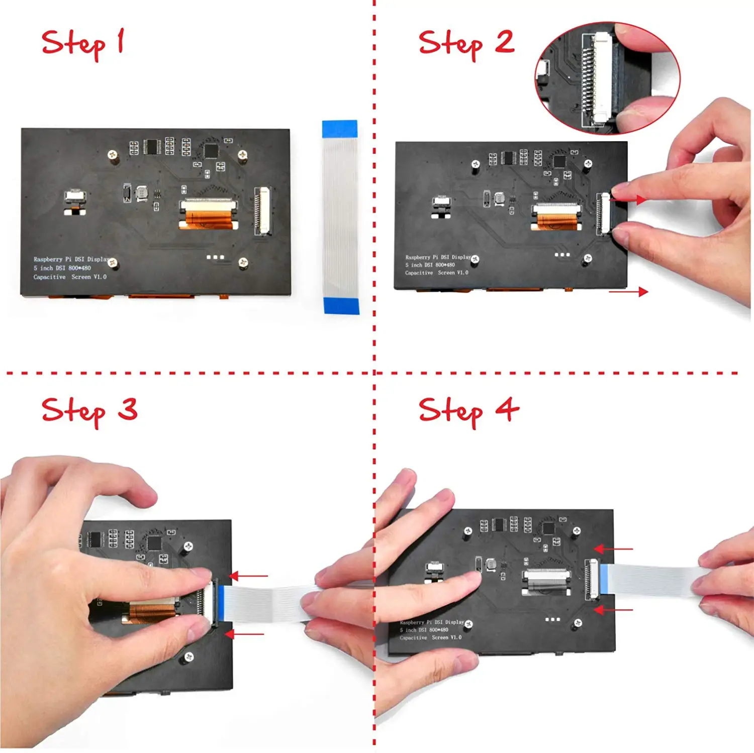 Raspberry Pi 7 Zoll MIPI DSI LCD-Display kapazitiver Touchscreen 800 x – Bild 5
