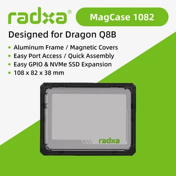 Radxa MagCase 1082 für Dragon Q8B, schnelle Montage, Aluminiumrahmen, magnetische Abdeckungen, speziell