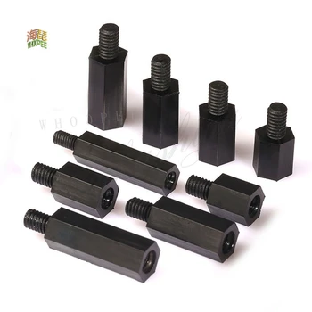 Nylon-Abstandshalter M2 M2.5 M3 M4*L+6 Stecker auf Buchse Schwarzer Nylon-Abstandshalter (50 Stück)