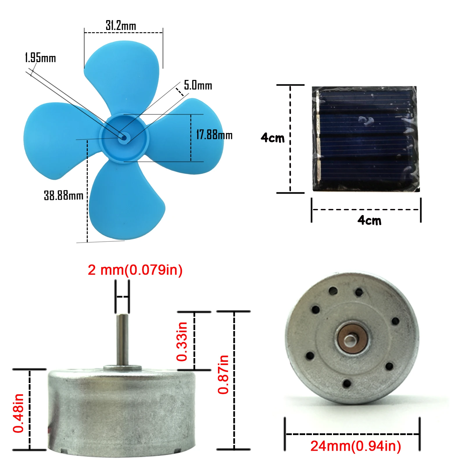 Solar Panel Test Studie Forschung Kit Wind Power Generator DC Motor – Bild 5