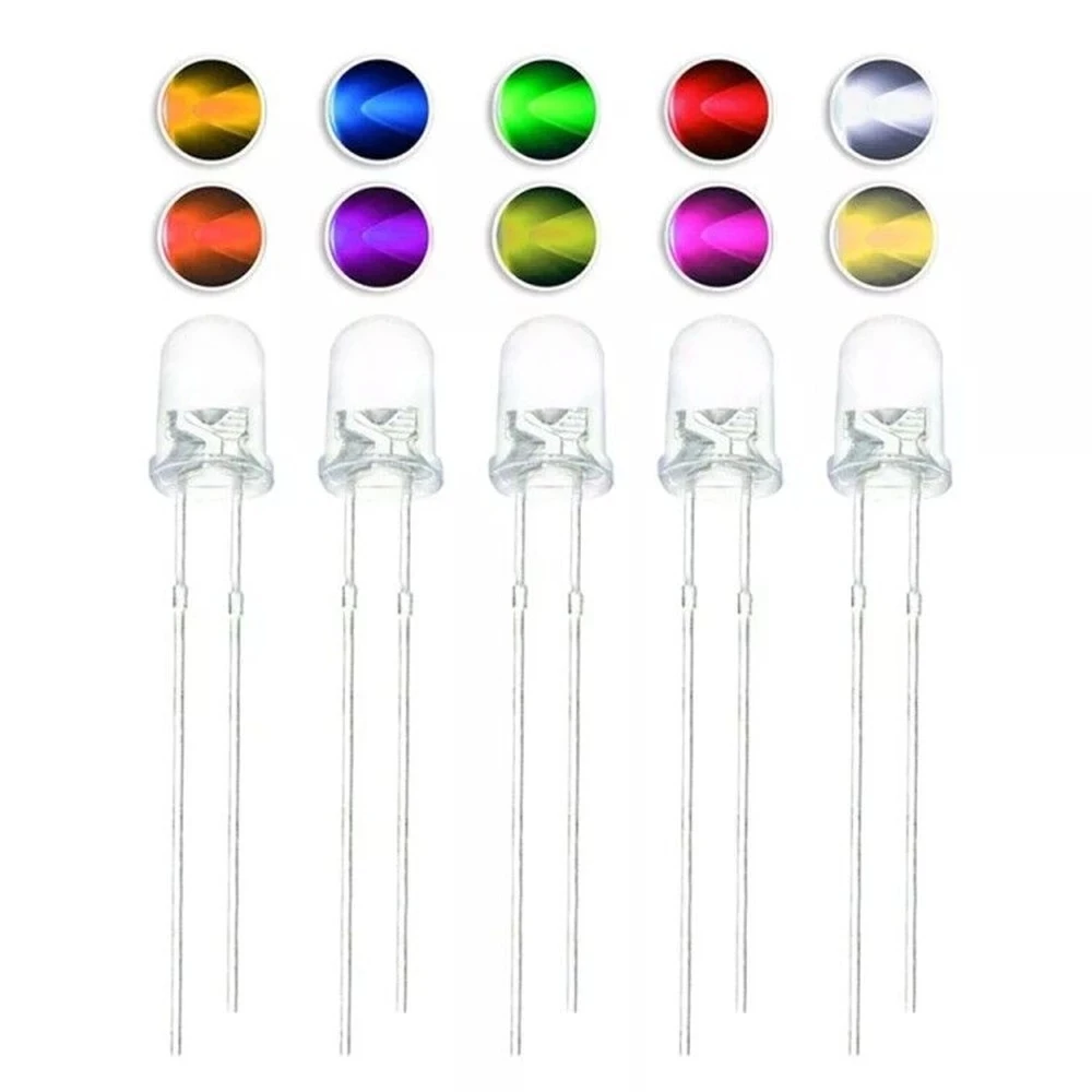 3 mm LED-Dioden, 3 mm, sortiertes Kit, Weiß, Grün, Rot (100 Stück) – Bild 6