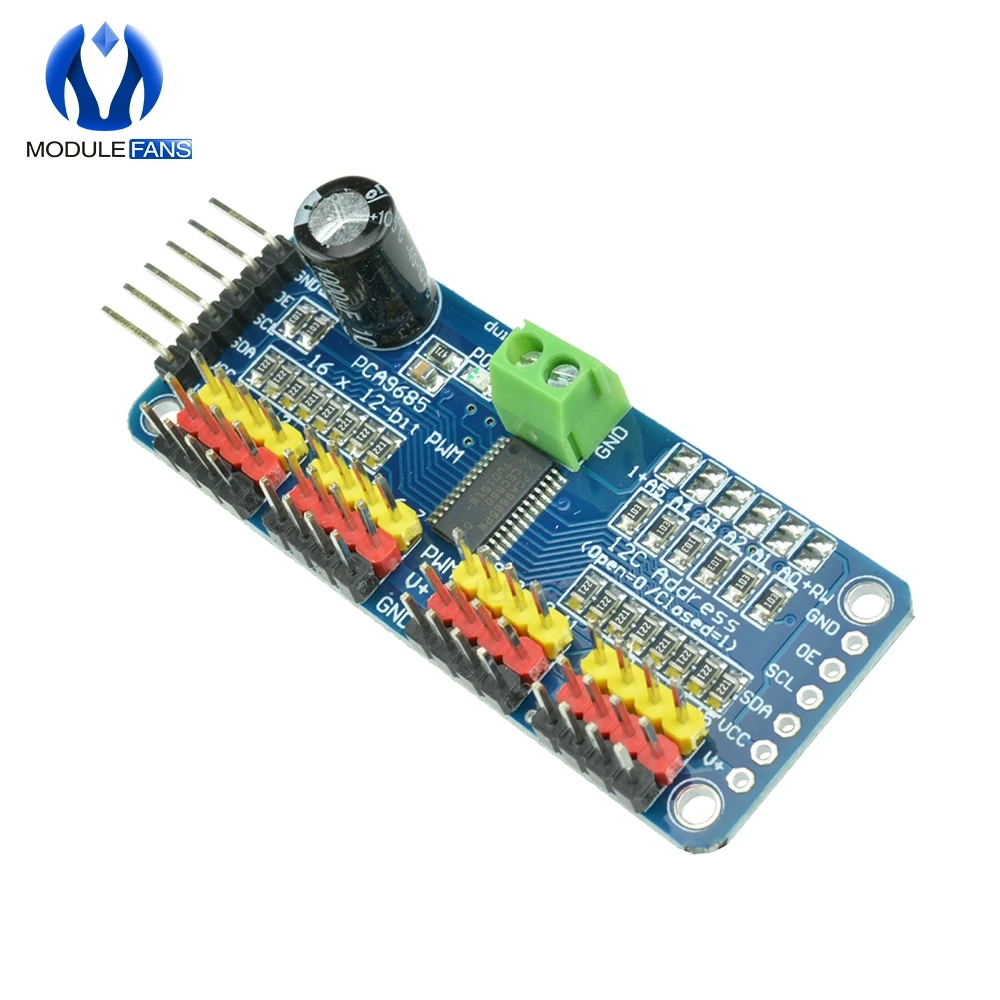 PCA9685 16 Kanal 12-bit PWM Servo Fahrer Board Modul 16CH I2C IIC Interface Schild Für Arduino Für Raspberry