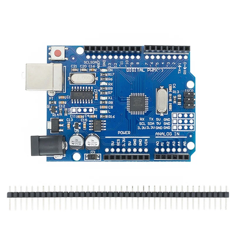 UN0 R3 Entwicklungsboard ATmega328P CH340 CH340G für UNO R3 mit geradem Pin-Header und Kabel