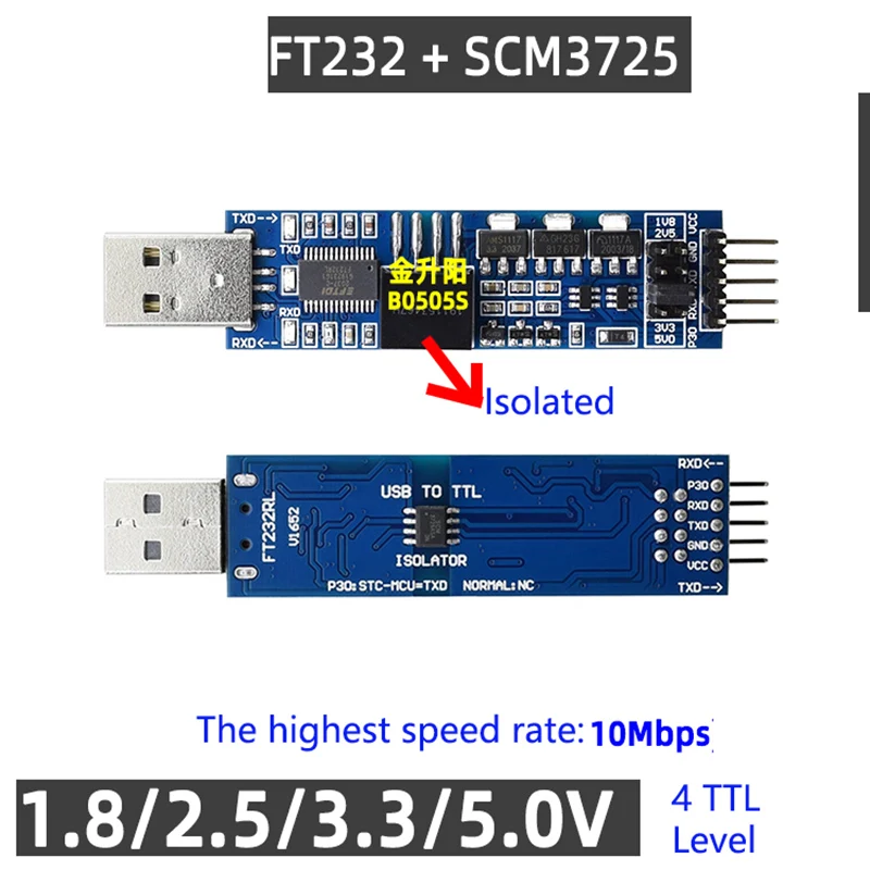 FTDI CP2102 CH340 USB TTL 1,8 V 2,5 V 3,3 V 5V UART Ebene Isolierte – Bild 4