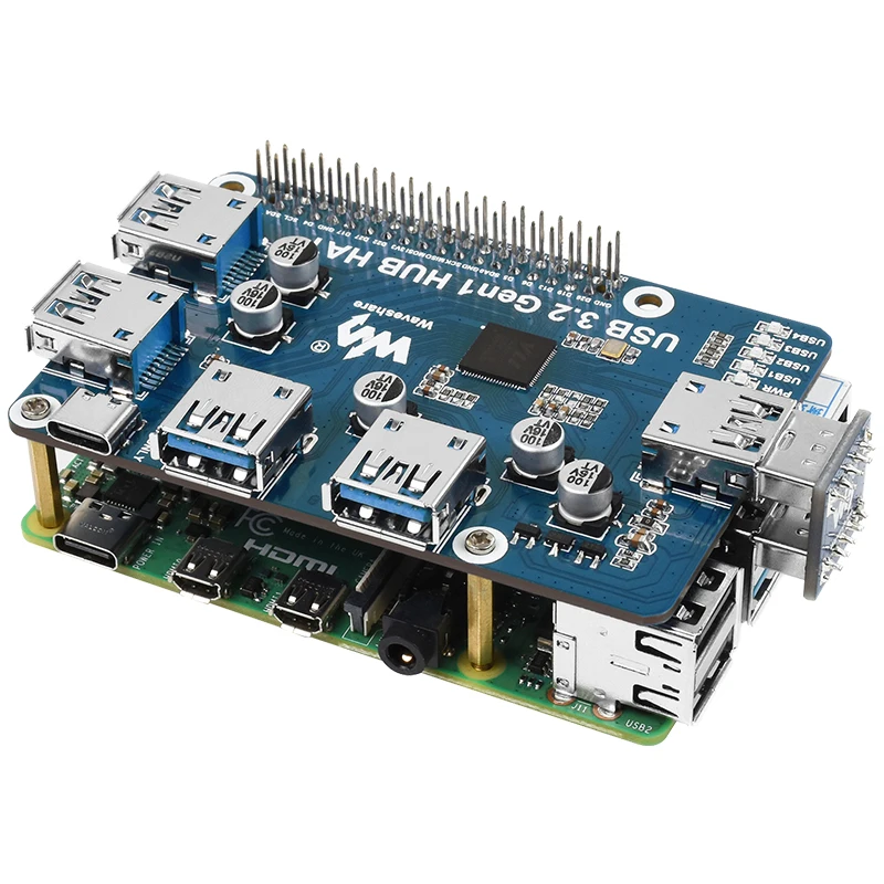 Raspberry Pi USB-Hub-Hut, USB-Erweiterungsplatine, 4 x USB-Anschluss – Bild 4