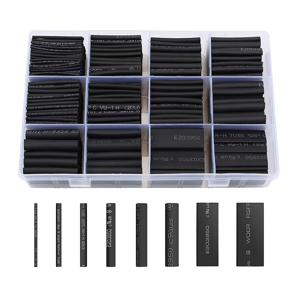 Schwarz box schrumpfschlauch 2:1 elektronische DIY kit isolierte polyolefin ummantelte (650 Stück)