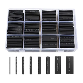 Schwarz box schrumpfschlauch 2:1 elektronische DIY kit isolierte polyolefin ummantelte (650 Stück)