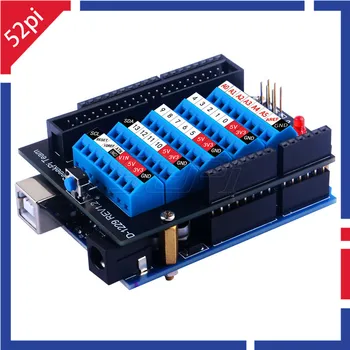 Schraubklemmenhut für Arduino UNO Entwicklungsboard mit Kupfersäule, Schraubenmutter, Etikettenmarkierung