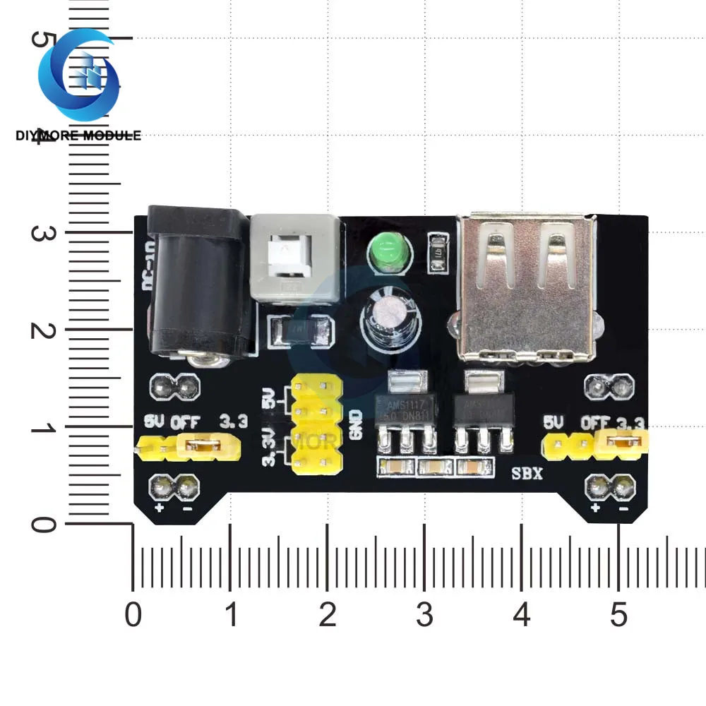 MB102 Micro-USB-Breadboard-Netzteilmodul DC 7-12 V 830-Punkt lötfreier – Bild 6