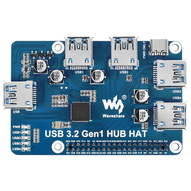 Raspberry Pi USB-Hub-Hut, USB-Erweiterungsplatine, 4 x USB-Anschluss – Bild 3