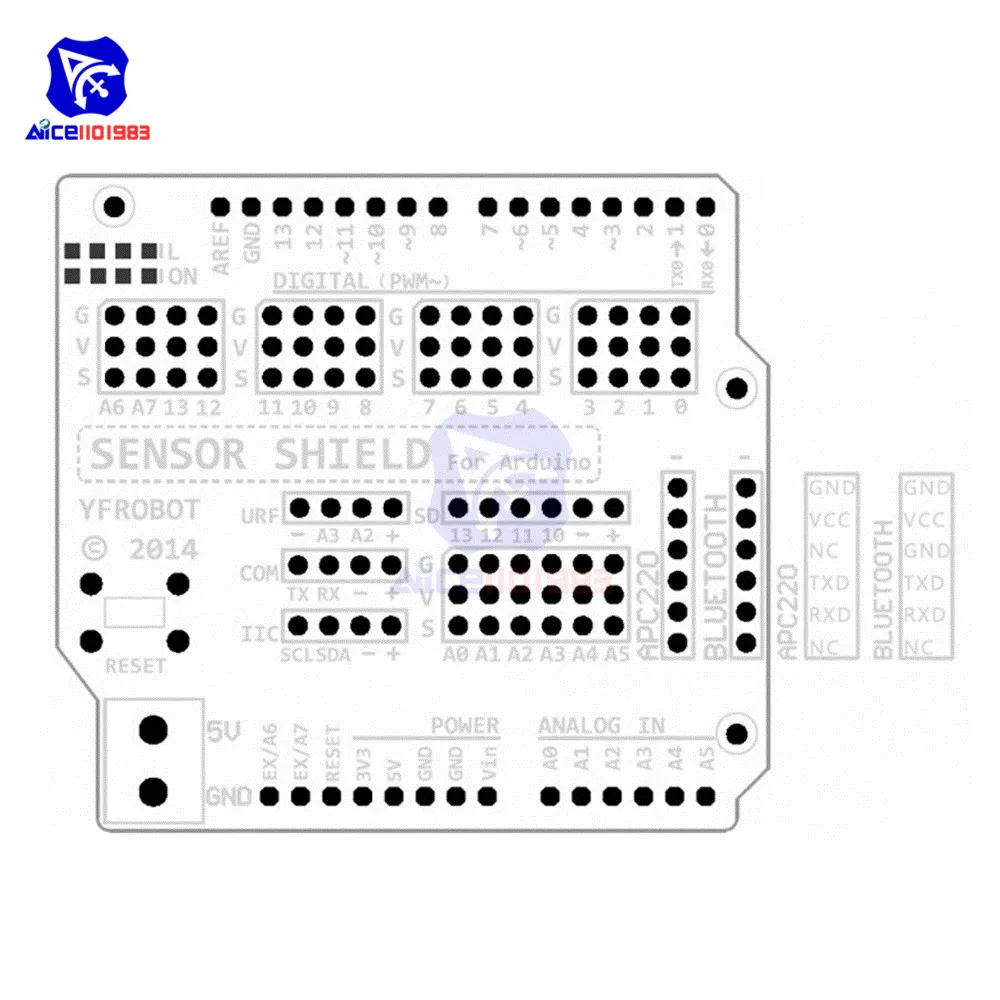 Diymore V5. 0 Sensore Shield Erweiterungsplatine für Arduino – Bild 6