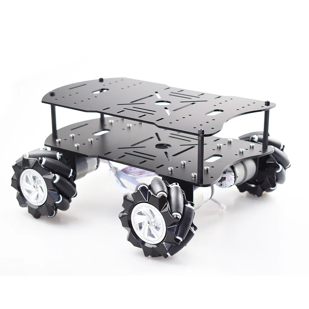 Doppel platte 15kg Last 4WD Omni Mecanum Rad Auto Kit mit 4 stücke – Bild 2