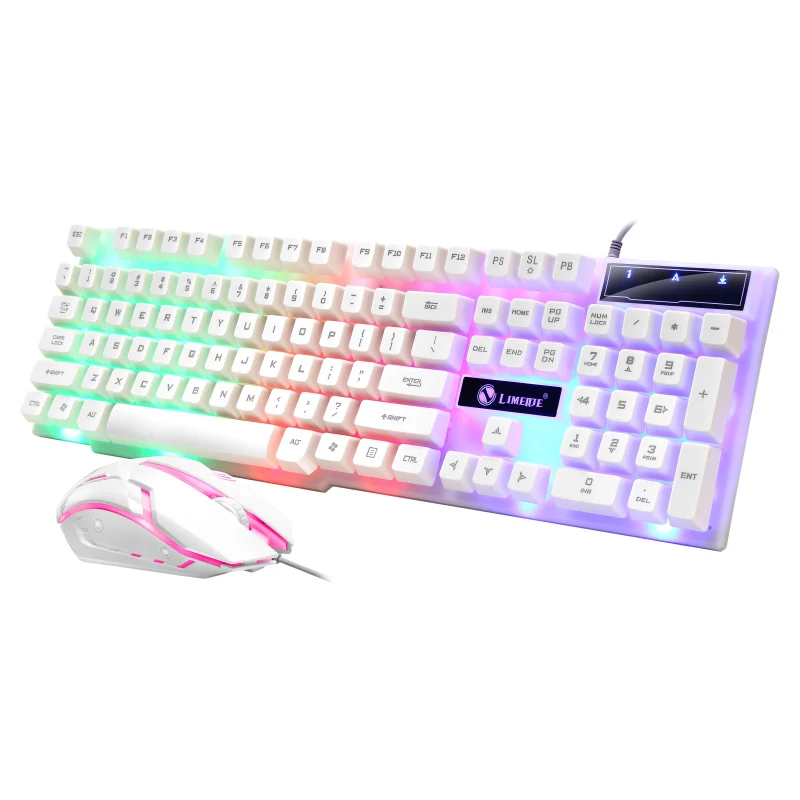 USB-kabelgebundenes Gaming-Tastatur-Maus-Set, PC, Regenbogenfarben – Bild 3