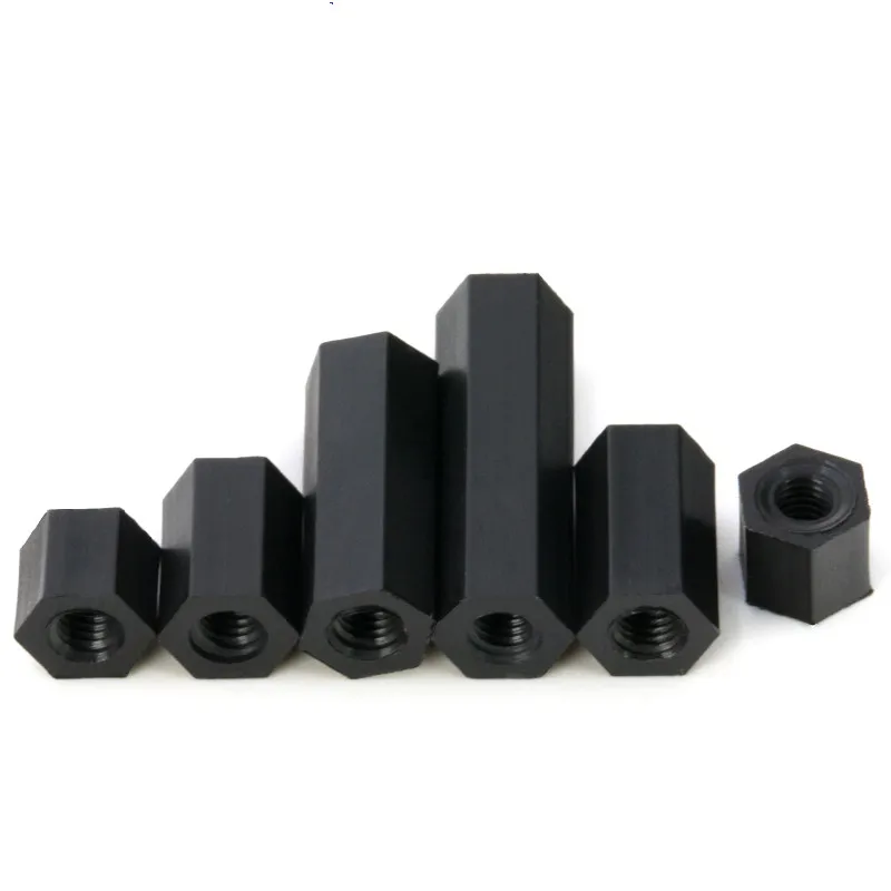 Schwarz Abstand Schraube Hex Nylon Standoff Spacer Spalte (50 Stück) – Bild 2
