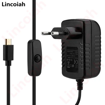 AC 100-240 V DC 5 V 3 A Netzteil Schalter Taste Netzteil Ladegerät Micro USB Port 5 V Volt für Raspberry Pi 3