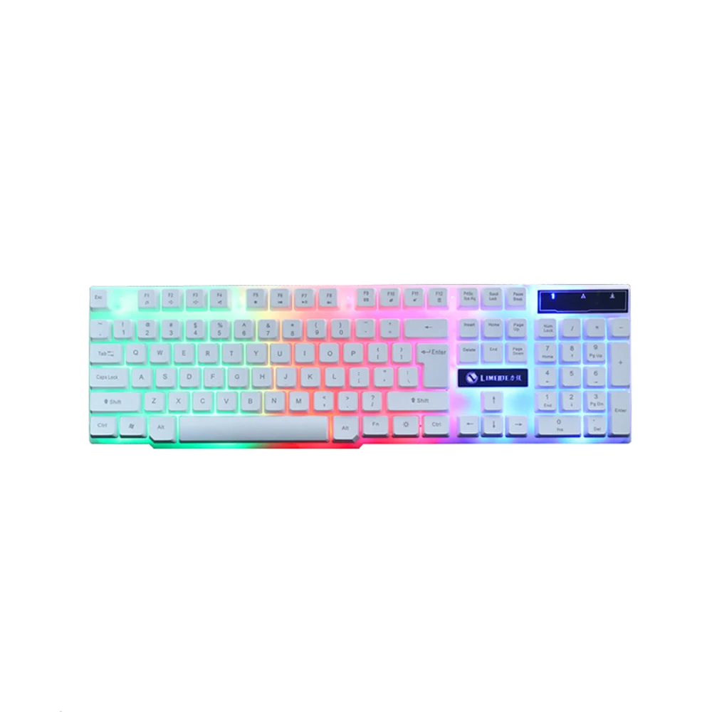 USB-kabelgebundenes Gaming-Tastatur-Maus-Set, PC, Regenbogenfarben, bunt, LED-Hintergrundbeleuchtung
