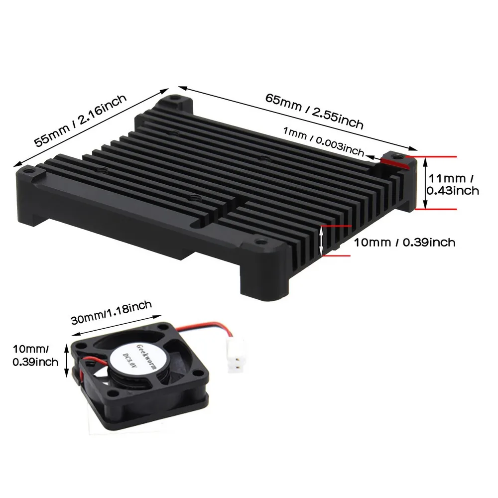 Raspberry Pi 4B 11mm Embedded Kühlkörper/Kühler P165-B für Raspberry – Bild 3
