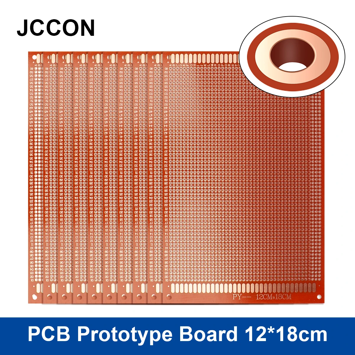 PCB Prototype Board 12x18 cm Circuit Protoboard Universal DIY Matrix Einreihige Kontinuierliche (10 Stück)