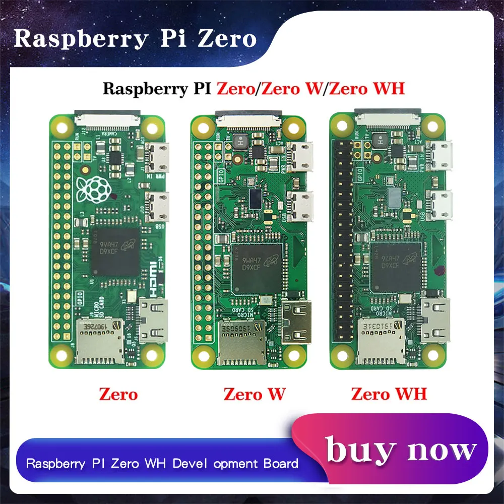 Raspberry Pi ZERO 2W / ZERO W / ZERO WH WIFI Bluetooth-Board mit 1GHz CPU 512 MB RAM Raspberry Pi ZERO Version