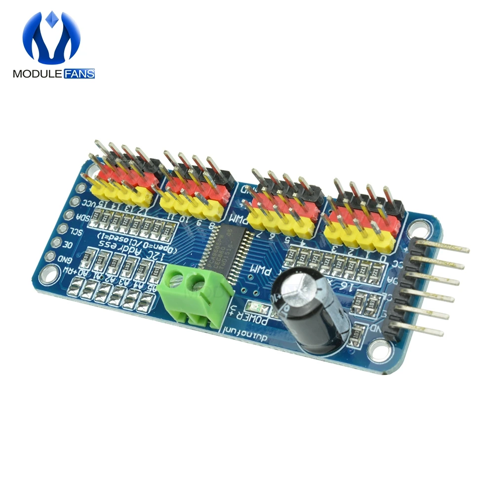 PCA9685 16 Kanal 12-bit PWM Servo Fahrer Board Modul 16CH I2C IIC – Bild 2