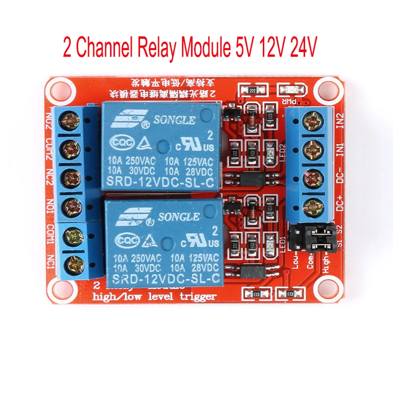 5V 12V 24V Relaismodul Hoch- und Niederpegel-Auslöser Relaissteuerung mit Optokoppler 1/2/4/12-Wege-Relais DC
