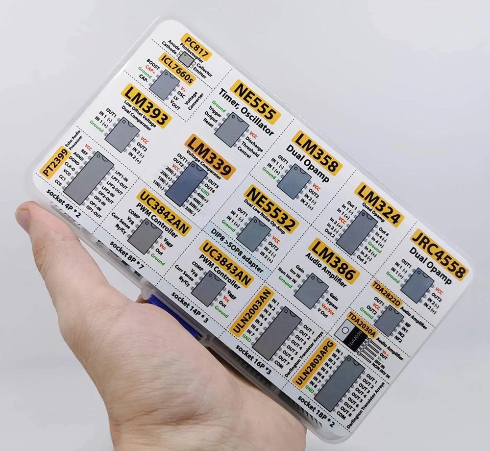 XL IC-Chip-Sortiment, 150 Stück, Opamp, Oszillator, PWM, PC817, NE555 – Bild 4
