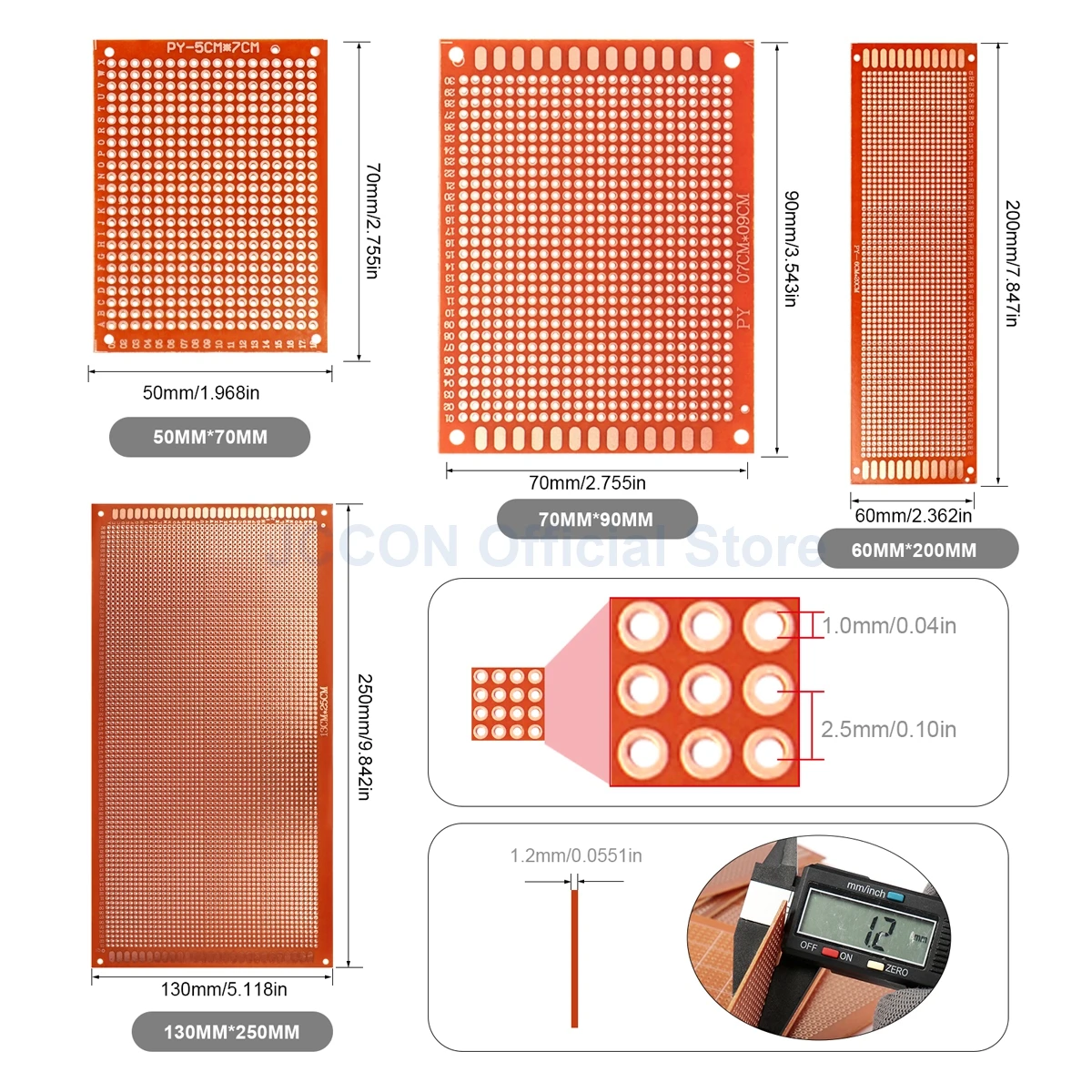 PCB Prototyp Board 10x15 cm Schaltung Protoboard Universal (10 Stück) – Bild 6