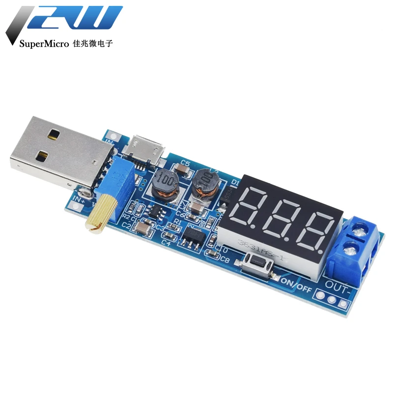 DC-DC 5V bis 3,5V / 12V USB Step UP / Down Netzteilmodul Einstellbarer Boost Buck Converter Out DC 1,2V-24V
