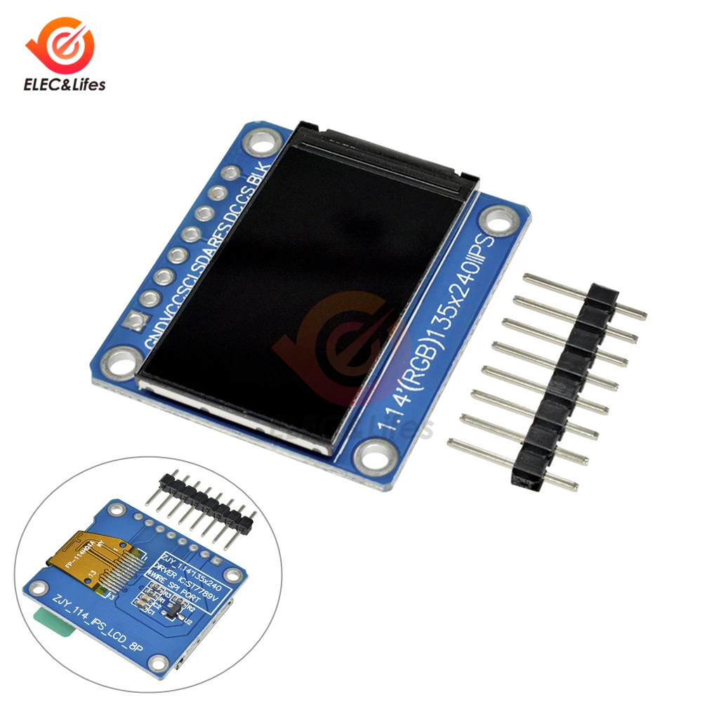 1,14 zoll 135x240 SPI Serielle TFT LCD Display Modul ST7789 Stick IC IPS HD RGB LCD Bildschirm Voll ansicht