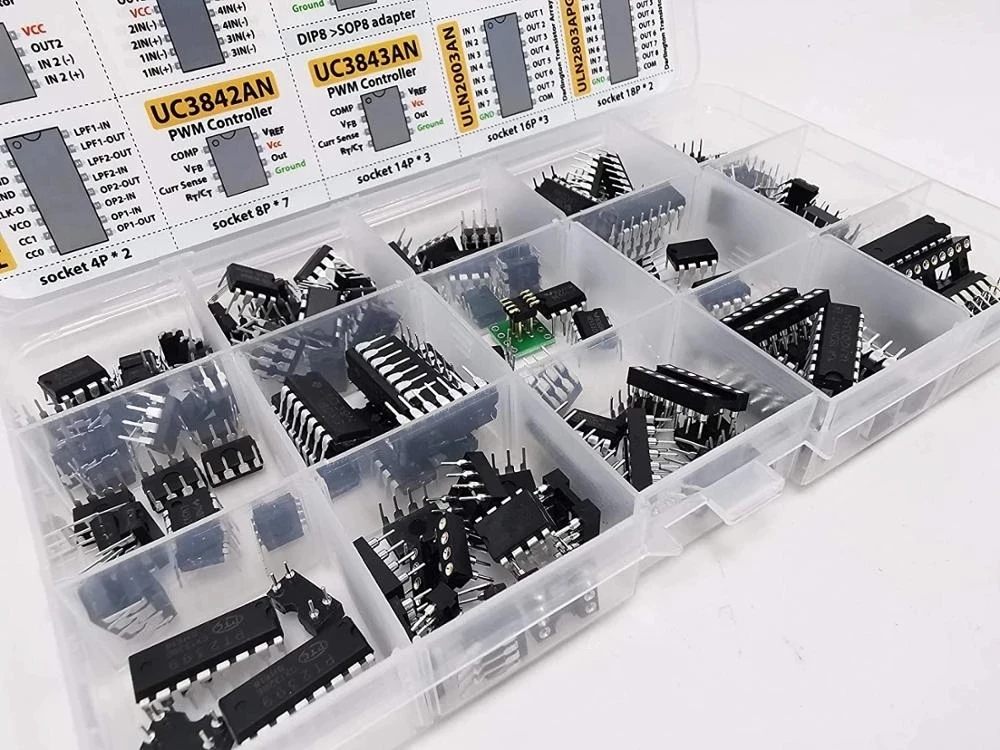 XL IC-Chip-Sortiment, 150 Stück, Opamp, Oszillator, PWM, PC817, NE555 – Bild 5
