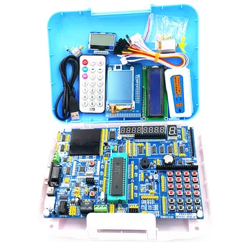 51 MCU Entwicklung Bord STC89C516 + STM8S105C Dual Core AVR Lernen Bord + Berührbaren Farbe LCD + Motor + AD