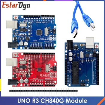 UN0 R3 Entwicklungsboard ATmega328P CH340 CH340G für UNO R3 mit geradem Pin-Header und Kabel