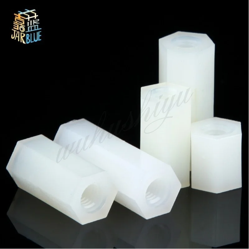 M2 M 2,5 M3 M4 Hex Nylon Standoff Spacer Spalte Flache Kopf Double Pass Nylon Kunststoff Abstand (50 Stück)