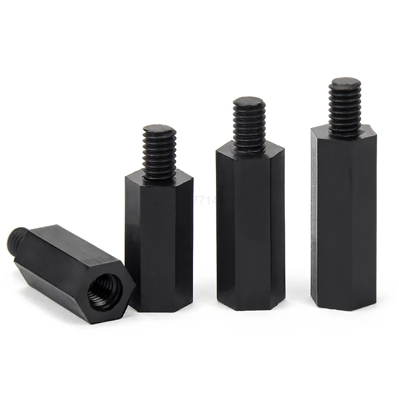 M2/M2,5/M3/M4 * L + 6mm Gewinde Schwarz/weiß Abstand (50 Stück) – Bild 2