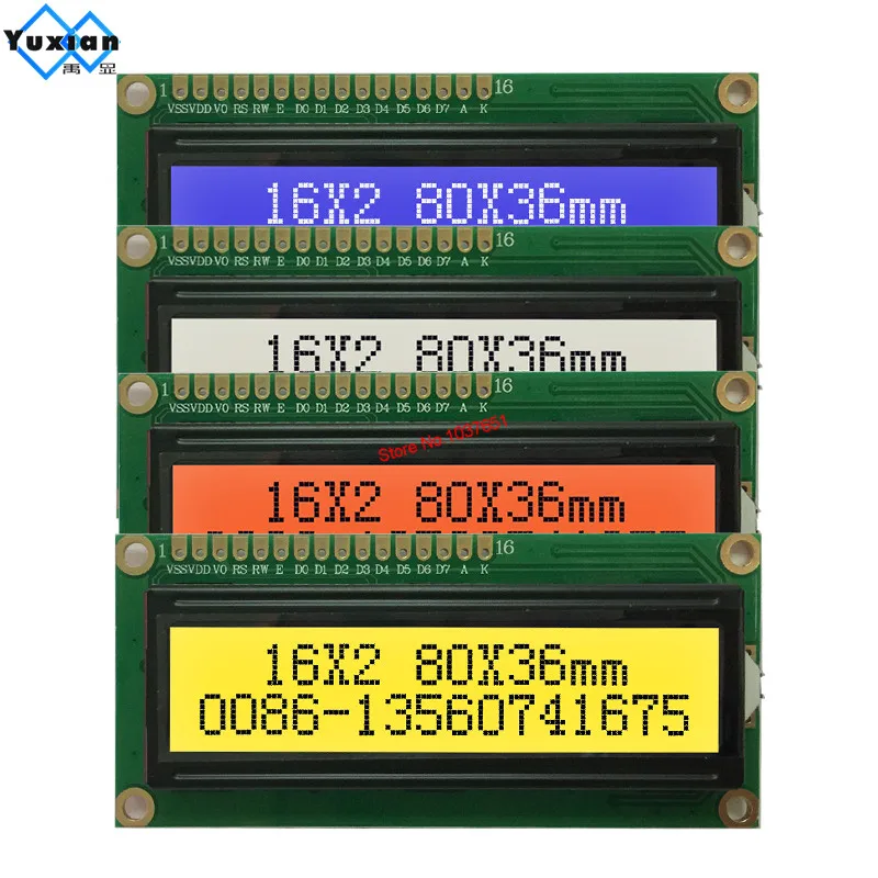 1602 16x2 LCD-Anzeigemodul I2C IIC-Platine I2C Kunststoff 3,3 V 5 V wählbar blau grün weiß roter Bildschirm