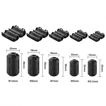 Ferrit CoreCord Ring Choke Bead RFI EMI Noise Suppressor Filter für Netzkabel USB Antenne HDMI (2 Stück)