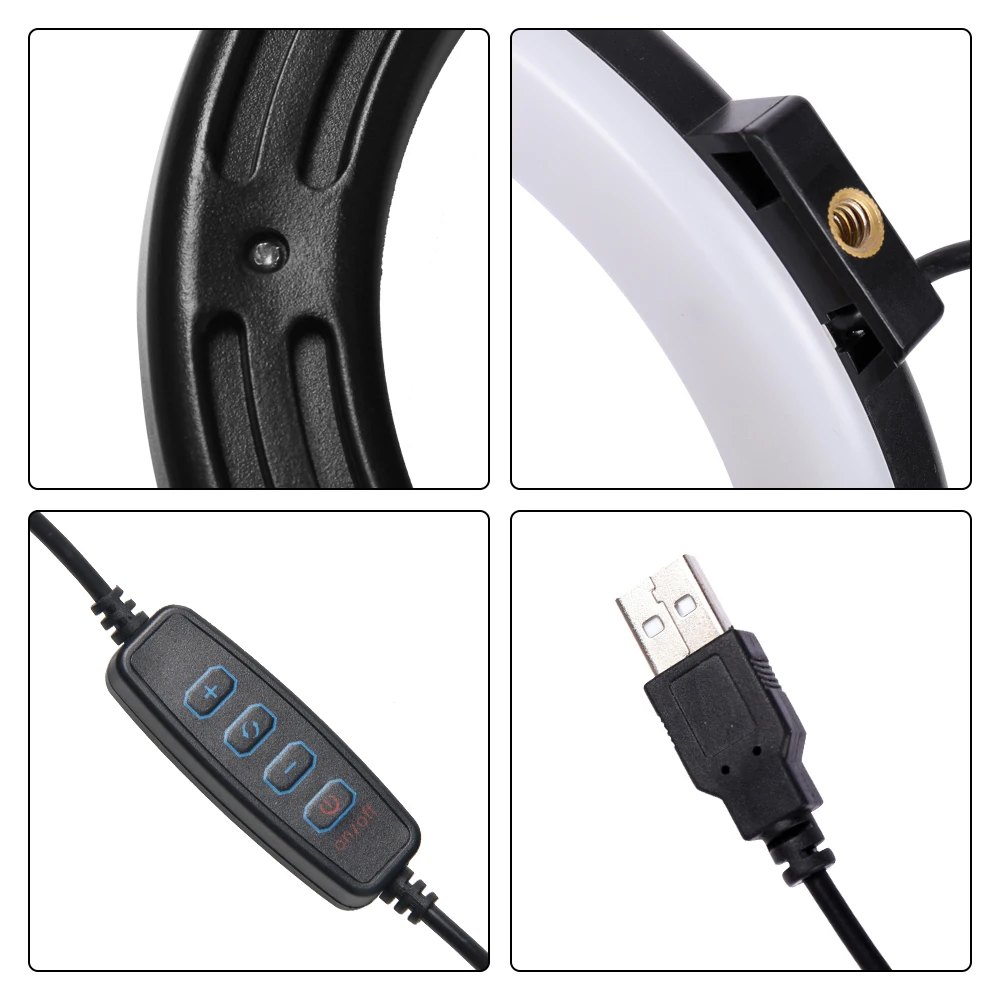 12cm Ringlicht USB Weißlicht LED Selfie-Ringlicht Fotografie – Bild 6