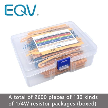 130 Werte 1/4W 0,25 W 1% Metall Film Widerstände Assorted Pack Kit Set lot Widerstände Assortment (2600 Stück)