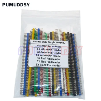 40 Pin Zerbrechliche Pin Header 2,54mm Einreihige Stecker Header Connector Kit PCB Pin Streifen (30 Stück)
