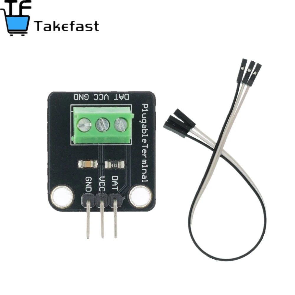 DS18B20 Temperatursensormodul-Kit, wasserdicht, 100 cm, digitales Sensorkabel, Edelstahl-Sondenklemmen-Adapter