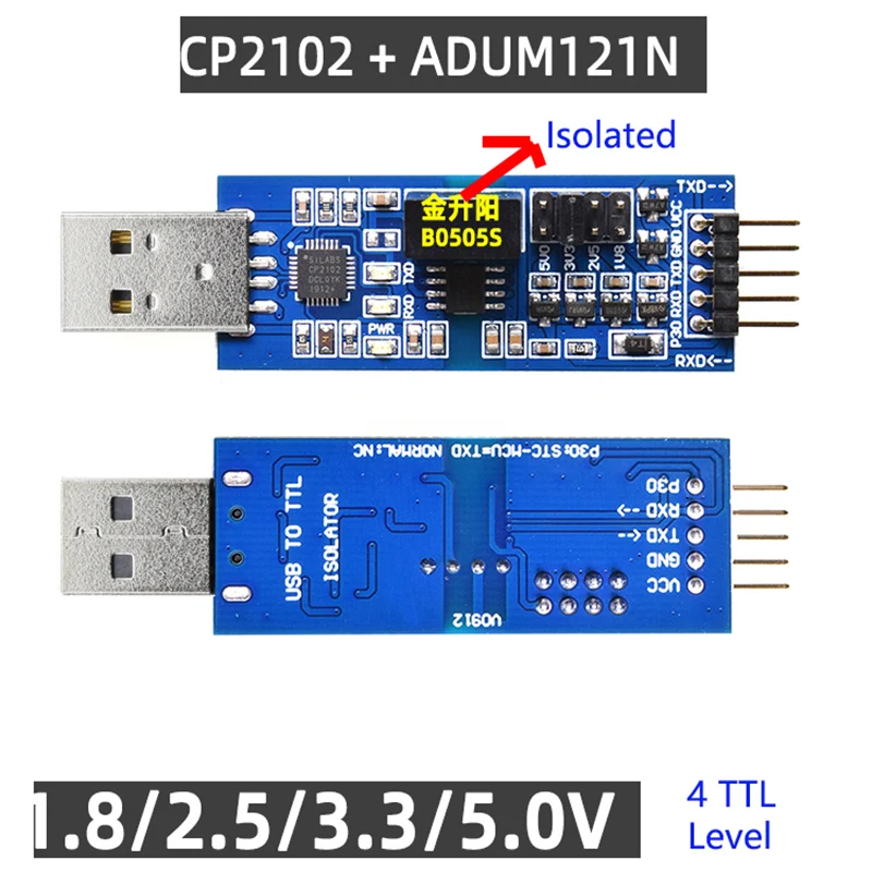 FTDI CP2102 CH340 USB TTL 1,8 V 2,5 V 3,3 V 5V UART Ebene Isolierte – Bild 3