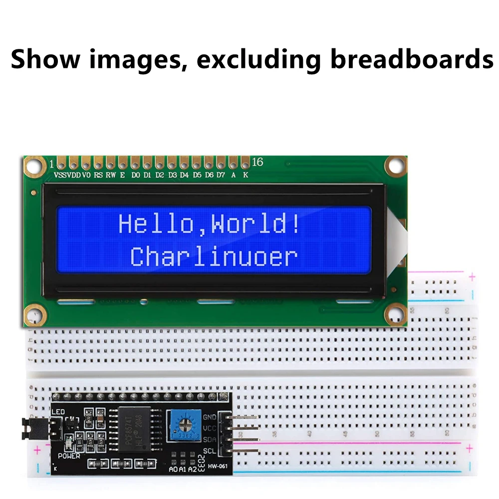 LCD1602 1602 LCD-Modul Blauer / Gelbgrüner Bildschirm 16x2 Zeichen – Bild 2
