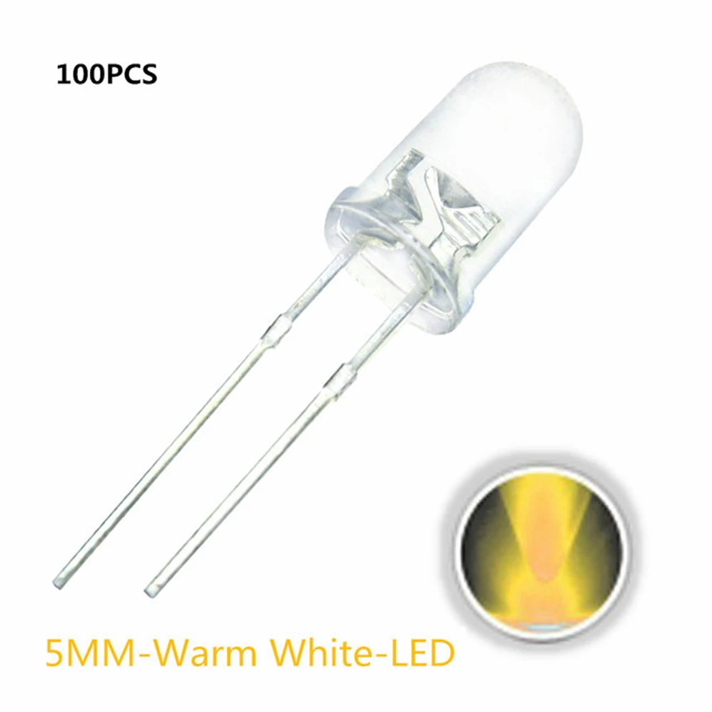 5 mm LED-Dioden 5 mm sortiertes Kit Weiß Grün Rot Blau (100 Stück) – Bild 5
